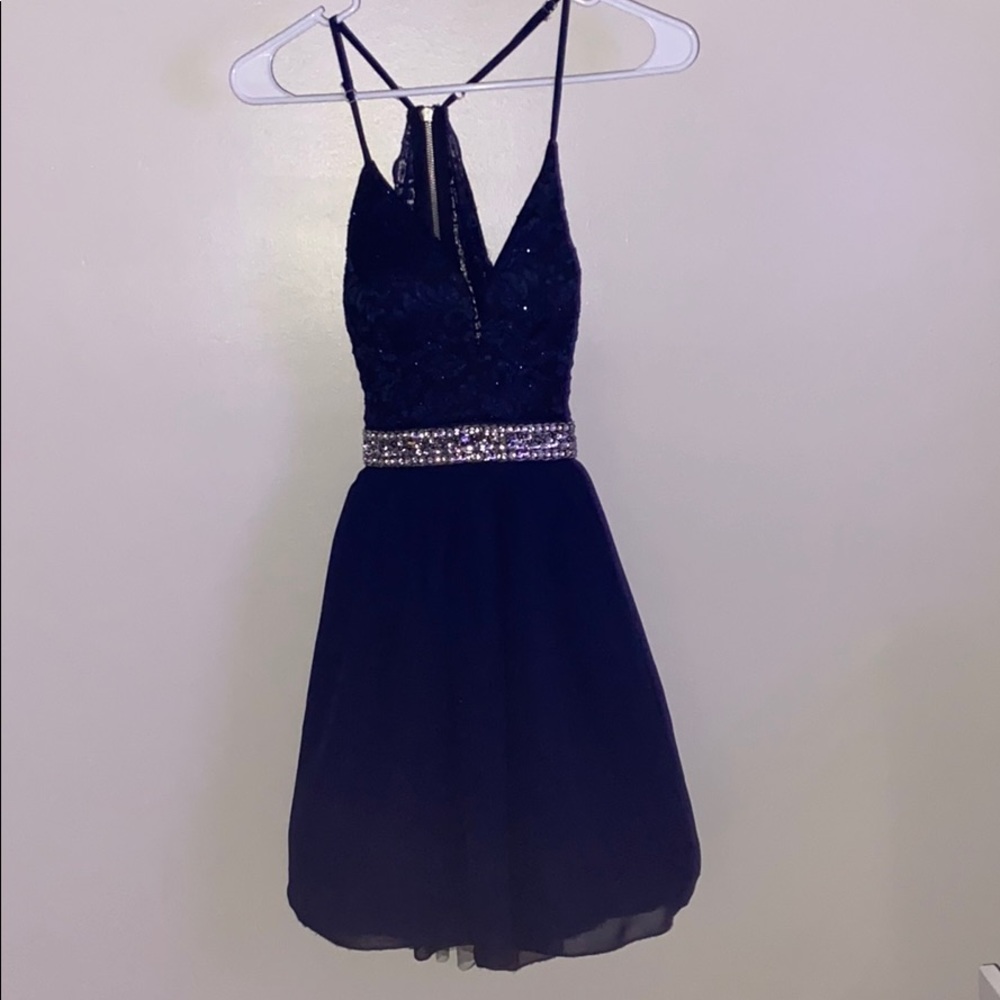 Dark blue mini dress